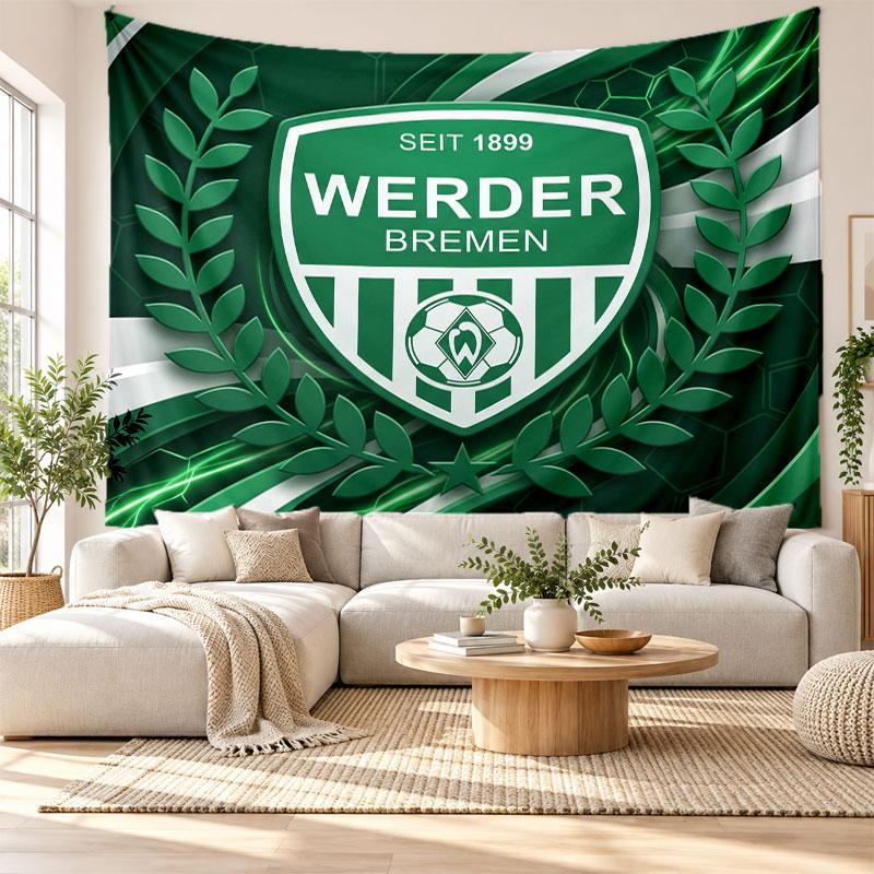 Werder Bremen Football Wall Tapestry, Soft Fabric Wall Hanging, Decorative Backdrop For Bedroom Home Wall Art