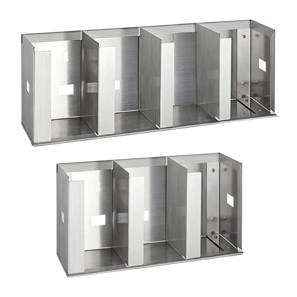 Cup Dispenser Holder Organizer Lid Storage Rack Divider Stainless Steel Space Saving