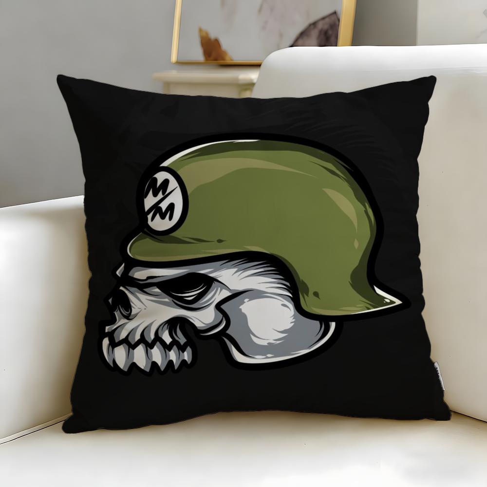 Classic Brand Metal Mulisha Cushion Cover Soft & Easy-Wash Pillow Case – Versatile for Couch, Bed, Travel and Office
