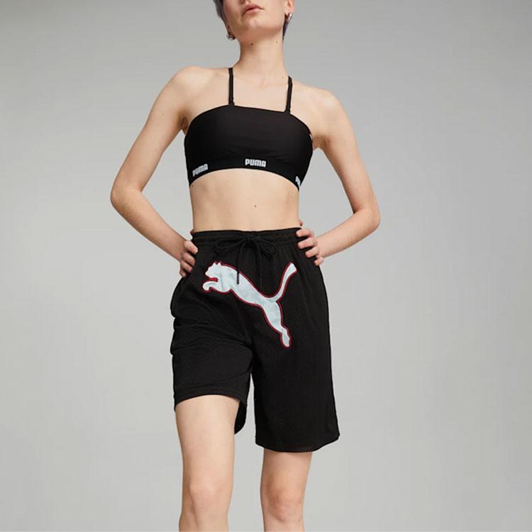 Puma Logo Print Sports Bra Women Underwear Black 536630-01