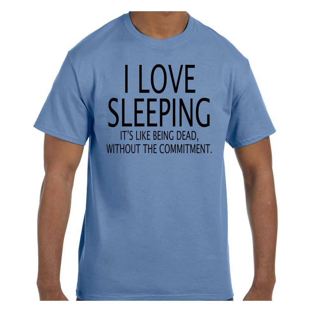 Funny Humor T shirt I Love Sleeping S