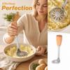 Stainless L-Shaped Potato Masher with Wooden Handle for Potatoes and Vegetables