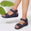 Large Size Hole Shoes Wedge Heel New Retro Women's Sandals Without Round Head Car Line Summer Comfortable Sandals Women