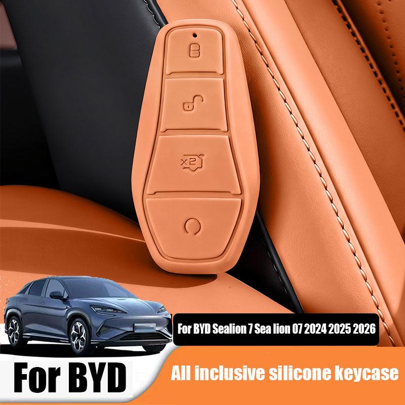 For BYD Sealion 7 Sea Lion 07 EV 2024 2025 2026 All Inclusive Silicone Key Case with Anti Drop and Anti Knock Key Shell