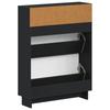 Shoe Cabinet EDE 78 X 24 X 103 Cm Engineered Wood Black