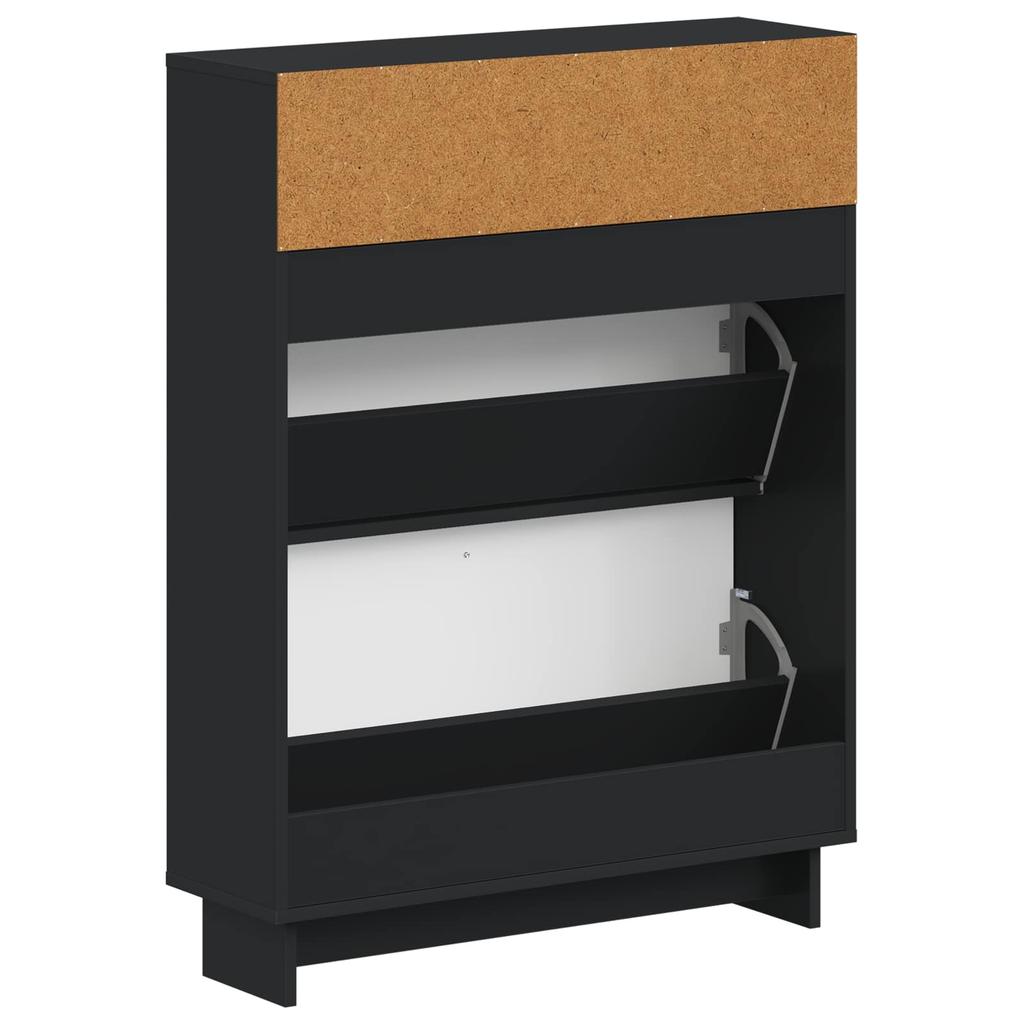 Shoe Cabinet EDE 78 X 24 X 103 Cm Engineered Wood Black