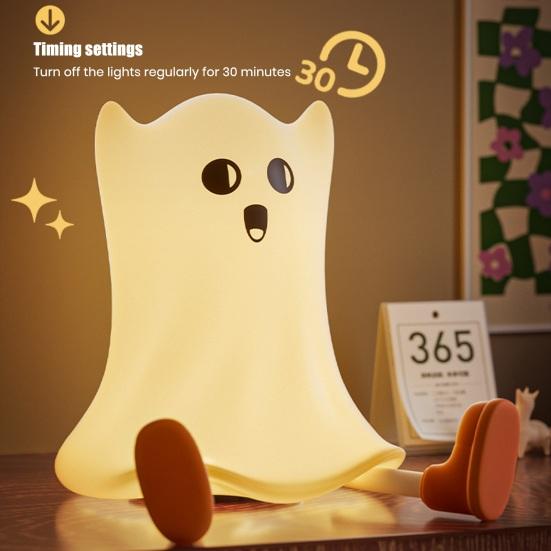 Magician Night Light 3 Brightness Levels Ghost Pumpkin Design Warm