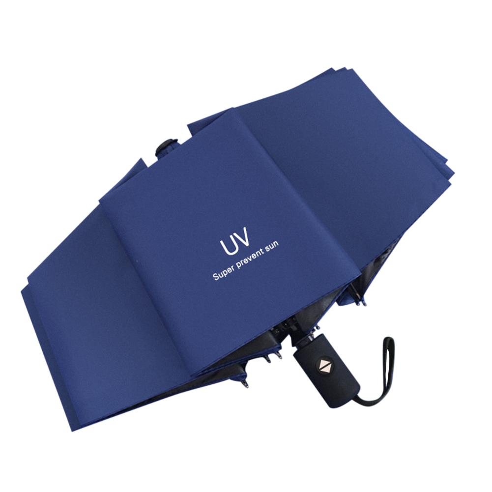 Helautomatisk paraply svart lim solskjerm sol og regn dobbel bruk sammenleggbar solparaply