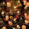 LED Christmas Lights String Santa Claus Snowman Battery-Operated Fairy Lights Window Garland Christmas Decorative Light Party New Year's Decorations