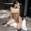 Sexy lingerie, sexy pure desire, leopard print mesh, black silk open file, free of temptation, one-piece socks, transparent passion, seduction women