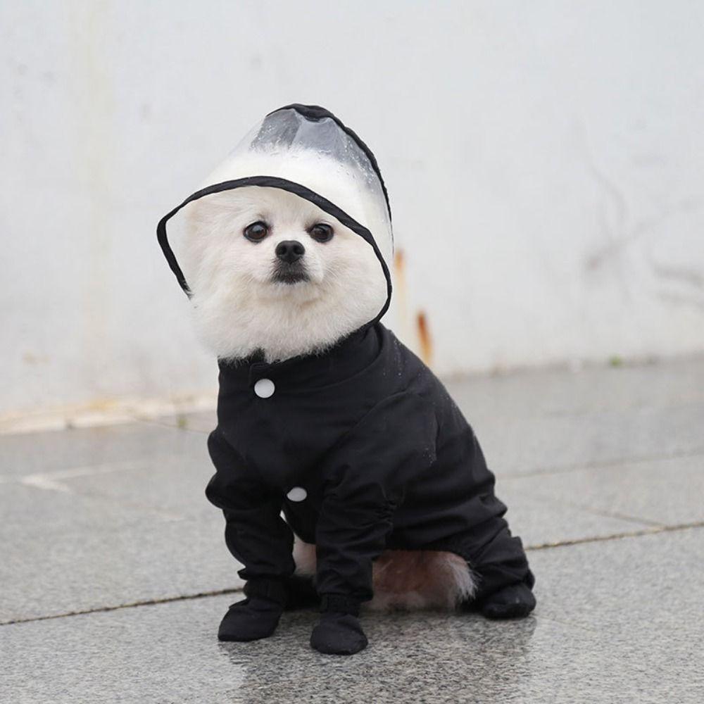 Full-coverage Dog Raincoat Transparent Hood Pet Rain Jacket Cat Rainproof Pet Clothes Outdoor Use