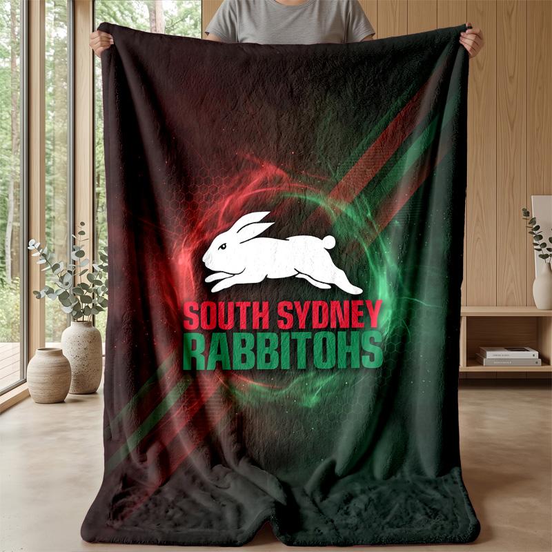 Coperta in Pile Flannel South Sydney Rabbitohs Coperta Calda e Accogliente per Divano Letto Viaggio Uso in Tutte le Stagioni