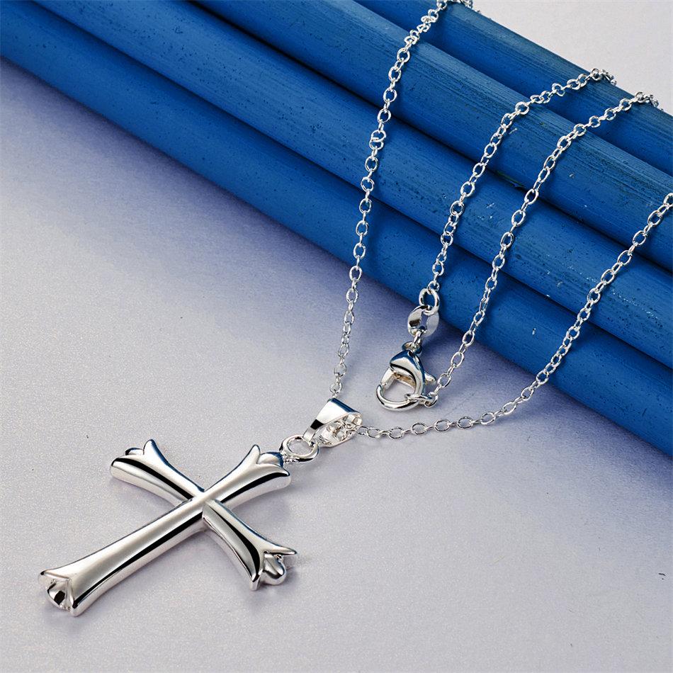 925 sterling silver 16-30 inch exquisite cross pendant necklace for women's fashion wedding accessories jewelry
