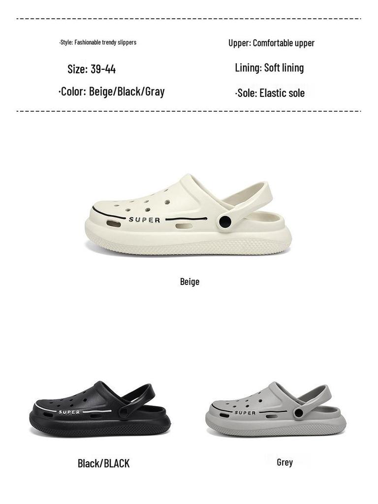 Men's Summer Slip-Resistant Closed-Toe Garden Sandals with Soft Sole