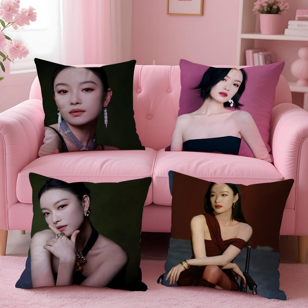 Fashion and Elegant  Chinese Actress NNi Ni Cushion Cover Pillow Case Soft Friendly Fabric  Concealed Zipper