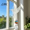 Faux Crystal Suncatcher Hanging Metal Hummingbird Suncatcher, Prisms Window Colorful Light Prism Decor Rainbow Maker Ornament for Garden, Home