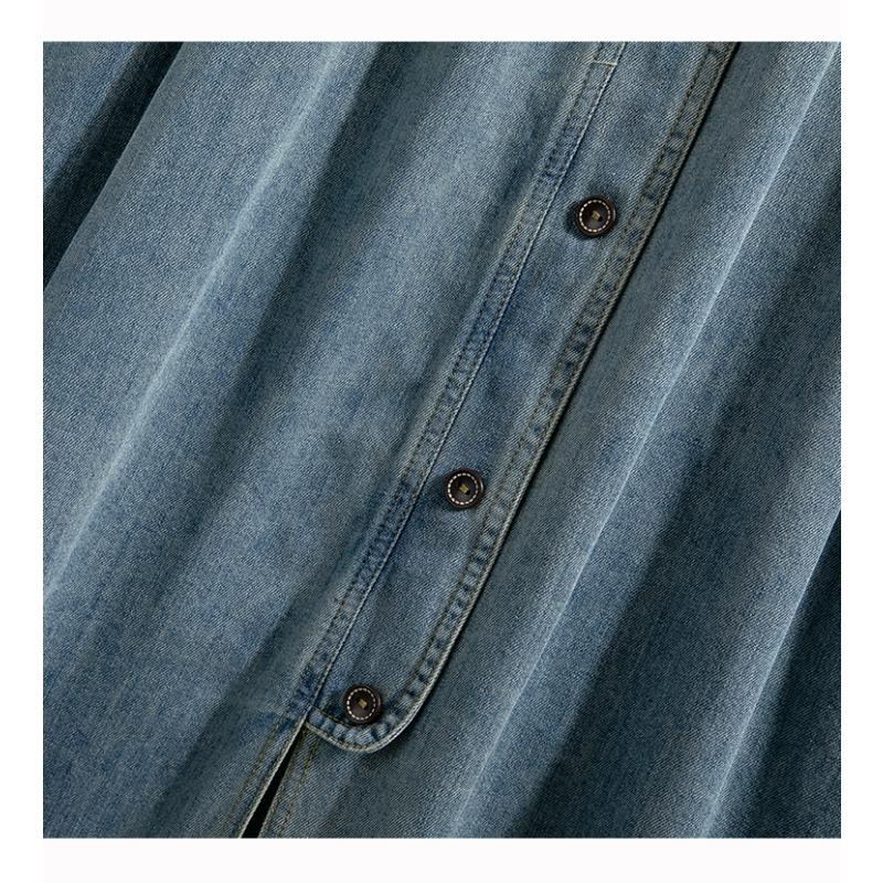 DIMANAF Übergrößen Röcke Denim Knöpfe Mode Patchwork Damenbekleidung Rock Übergröße Blau Kurzer Rock Locker 3XL