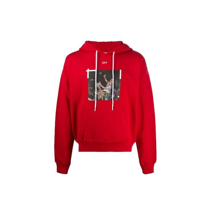 

Off-White FW20 Arrows Pascal Skeleton Hoodie Мужские топы красные OMBB037F20FLE0122540