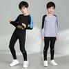 Unisex Quick-Dry Compression Sportswear Set: Long Sleeve & Elastic Pants for Fitness and Running