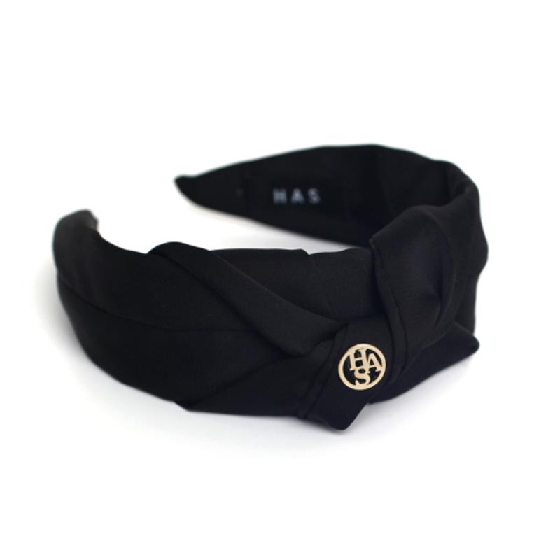 HAS BFH001 Black Round logo Hairband