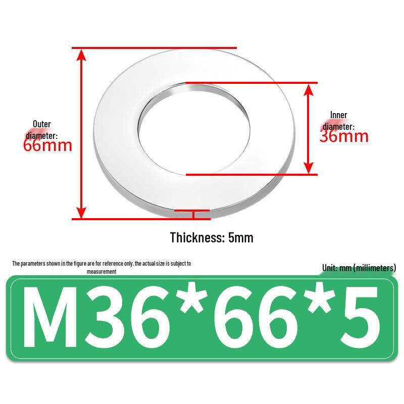 Jin Juntai Thick & Thin Stainless Steel Flat Washer, Round M10-M36