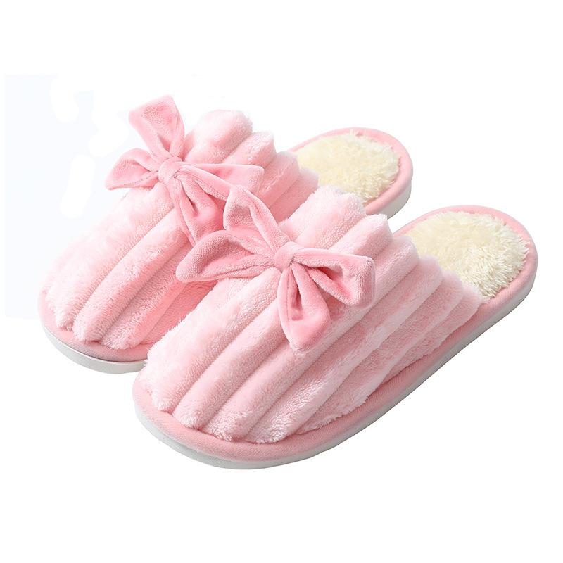 Cotton Mop Female Autumn and Winter Home Indoor Warm Soft Bottom Confinement Hair Slippers Floor Non-slip Thick Bottom Couple Hair Slippers Male