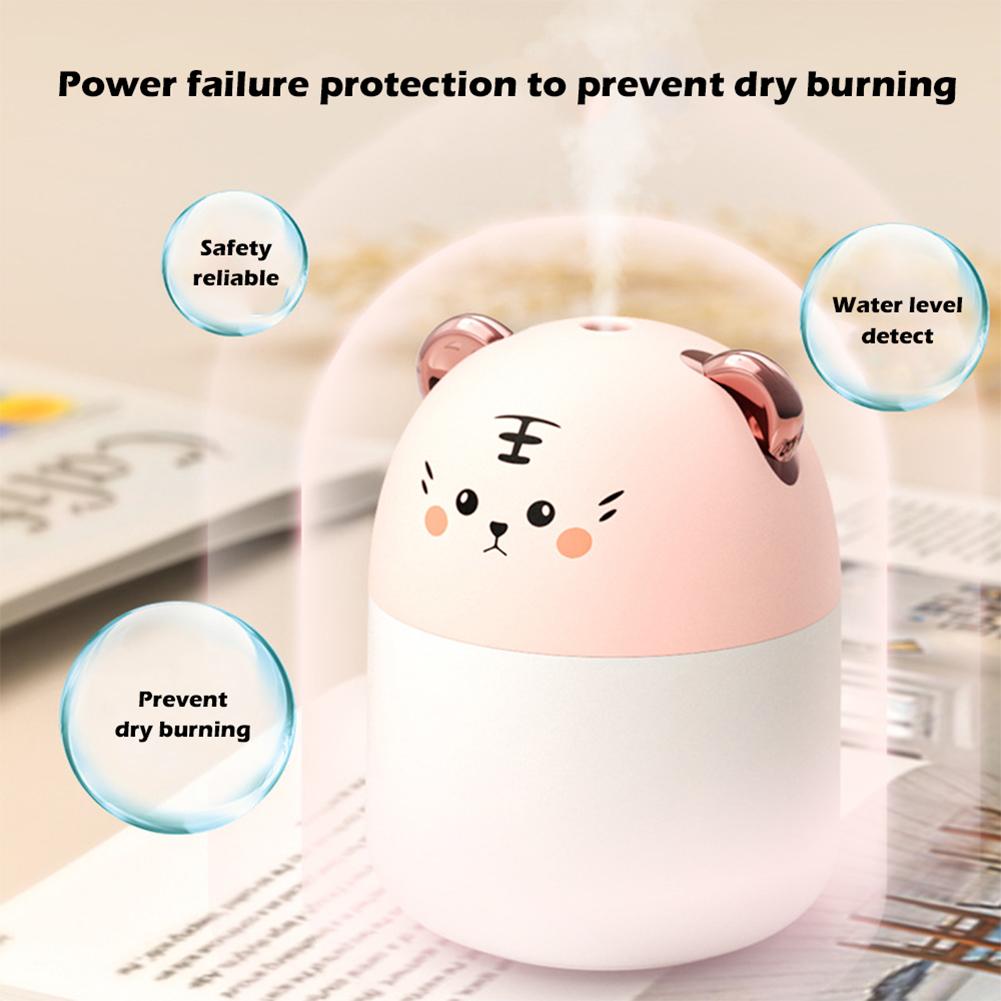 Mini Humidifier With Colorful Night Light 250ml Large Capacity Home Desktop Cool Mist Aroma Diffuser Purifier