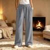 Pajama Pants Women Fuzzy  Wide Leg Elastic Waist Trousers
