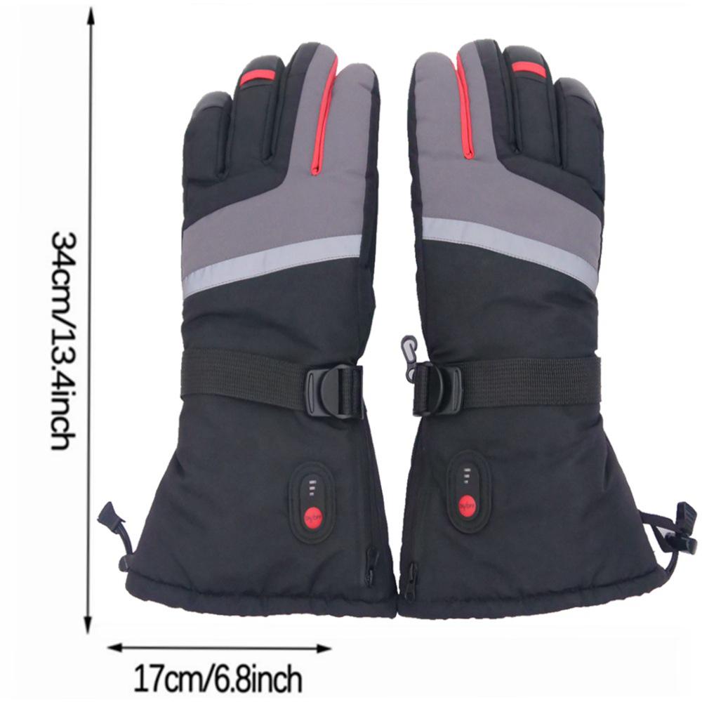 Unisex USB Heated Winter Ski Gloves: Warm, Windproof, Waterproof for Outdoor Riding. One Size