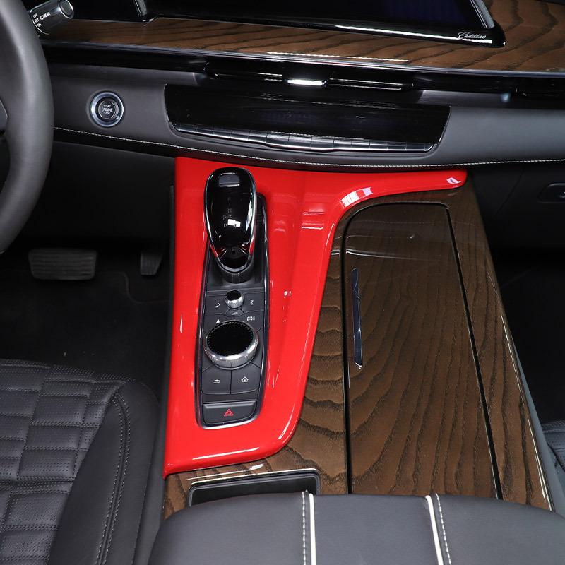 For Cadillac Escalade - ABS carbon fiber car central control gear panel frame cover sticker car interior accessories