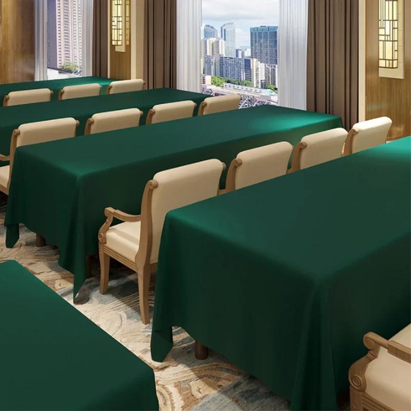 Solid Color Conference Staff  Tablecloth Rectangular High-grade Exhibition Activity Table Cloth Banquet Exhibition Table Skirt