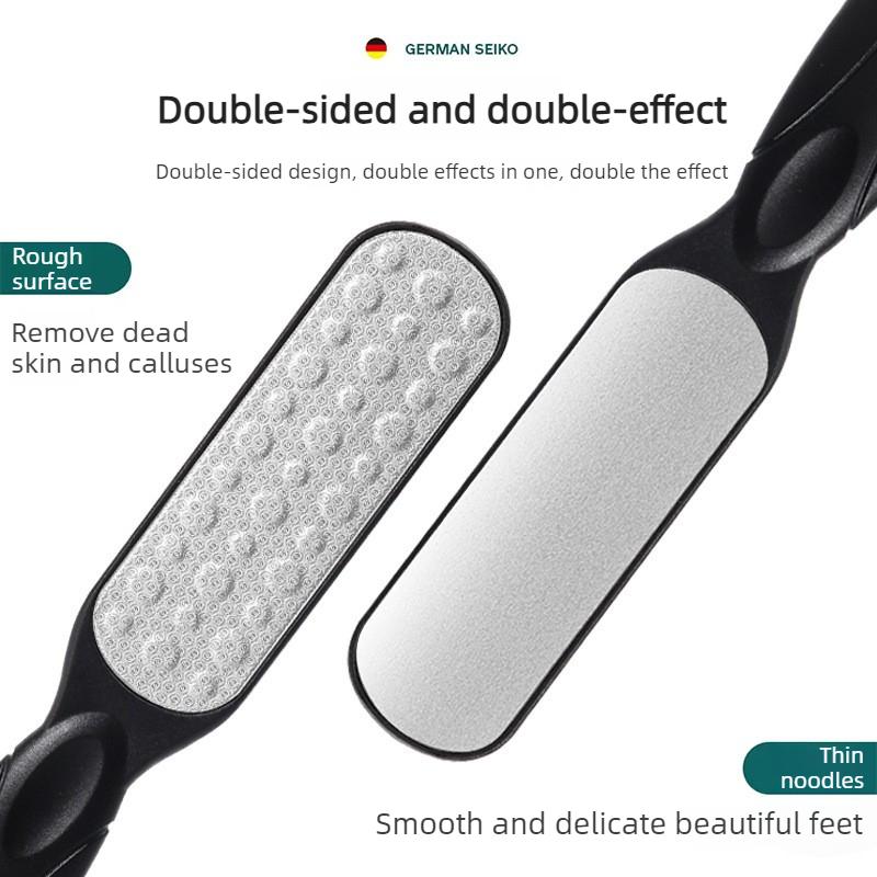 Ouriner Double-Sided Foot & Hand Stone Remover Tool with Plastic Handle Remover for Heels Toenails Cuticles Pedicure Manicure