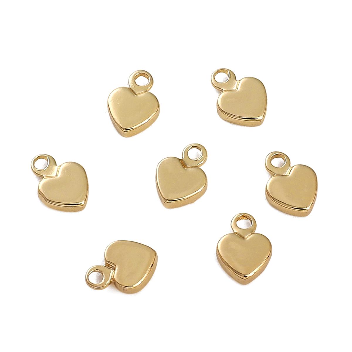 

5 шт медный подвесной изогнутый кулон в форме персикового сердца для изготовления ювелирных изделий своими руками, аксессуары для рукоделия 6.5x9mm