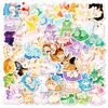 56 Cute Jade Rabbit Graffiti Stickers, Small Fresh Macaron Cartoon Rabbit Hand Account Decorative Stickers