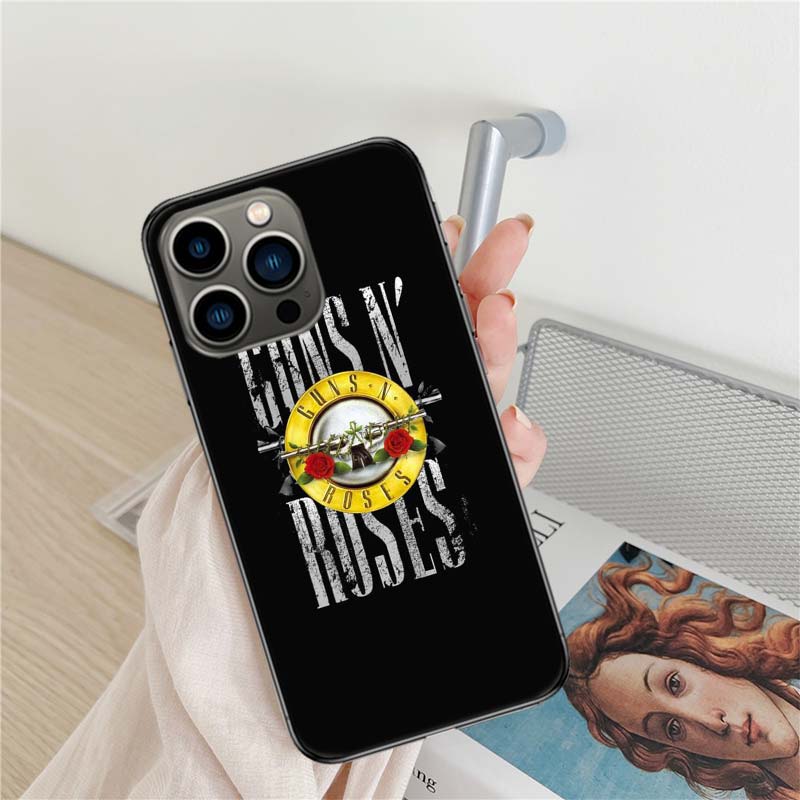 Guns N Roses Phone Case For Apple Iphone 16 15+ 17 Pro Max 14 Plus 16E Air 13 12 Mini Clear Cover Silicone Cute Shell Soft