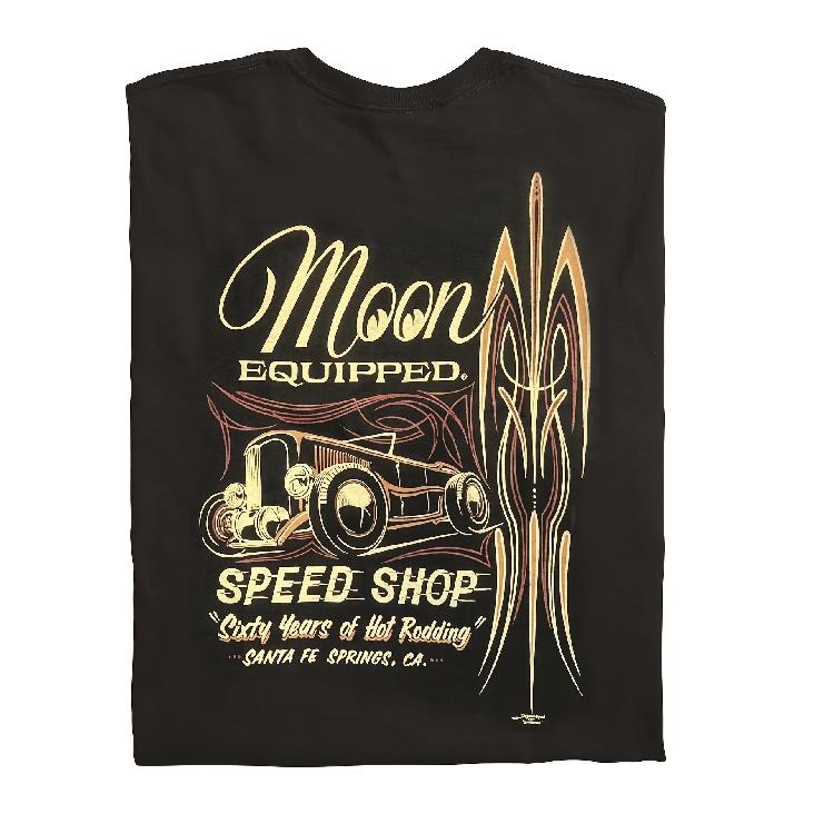 New Style Men s Mooneyes Moon Hot Rod Speed Shop Black Hot Rod T-Shirt Cotton MQT075BK S чёрный