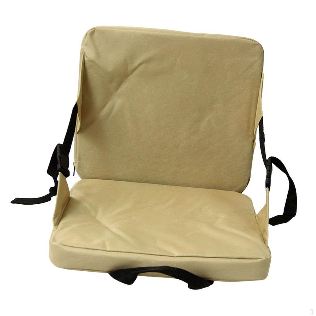 Foldable Seat Cushion As Outdoor Stadium Chair And Camping Mat with Padded Backrest