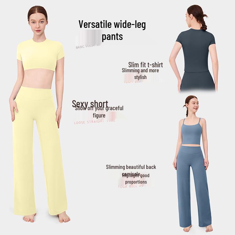 High Waist Straight Leg Yoga Pants - Women's Slimming, Breathable, Hip-Lifting, No Lines, Sports Fitness Pants