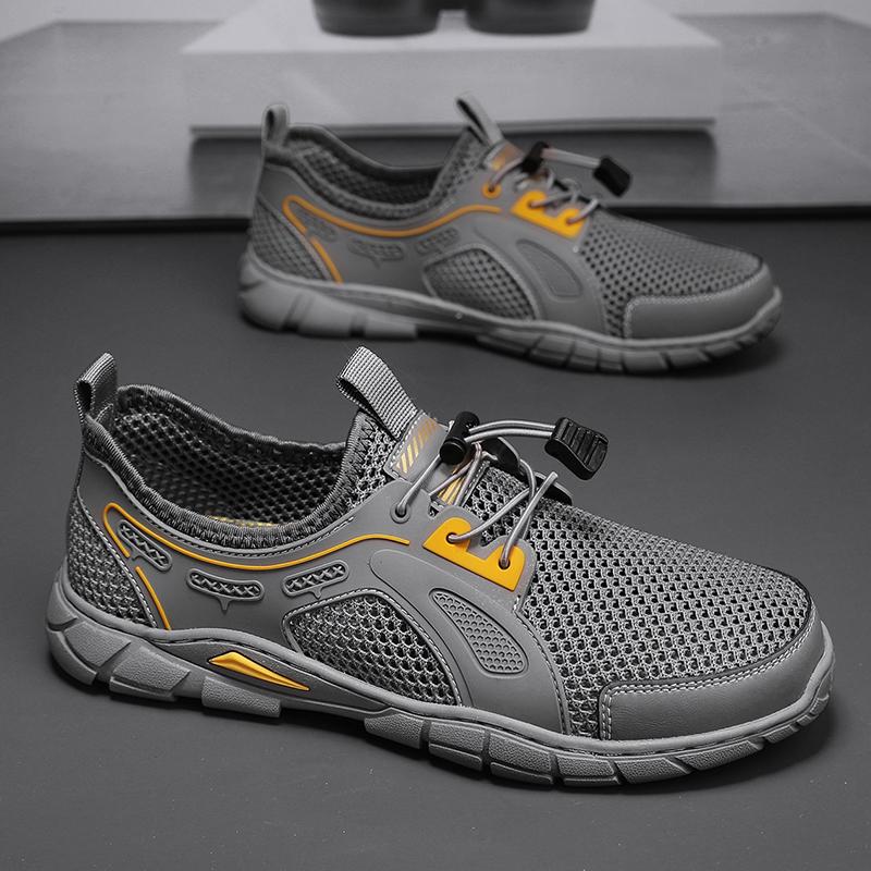 Pánská letní obuv Prodyšná síťovaná obuv Módní síťovaná outdoorová nadměrná sportovní běžecká obuv Lehká vycházková obuv pro muže