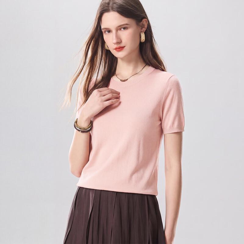 Snowforte Women s Silk Blend Knit Short Sleeve T-Shirt L