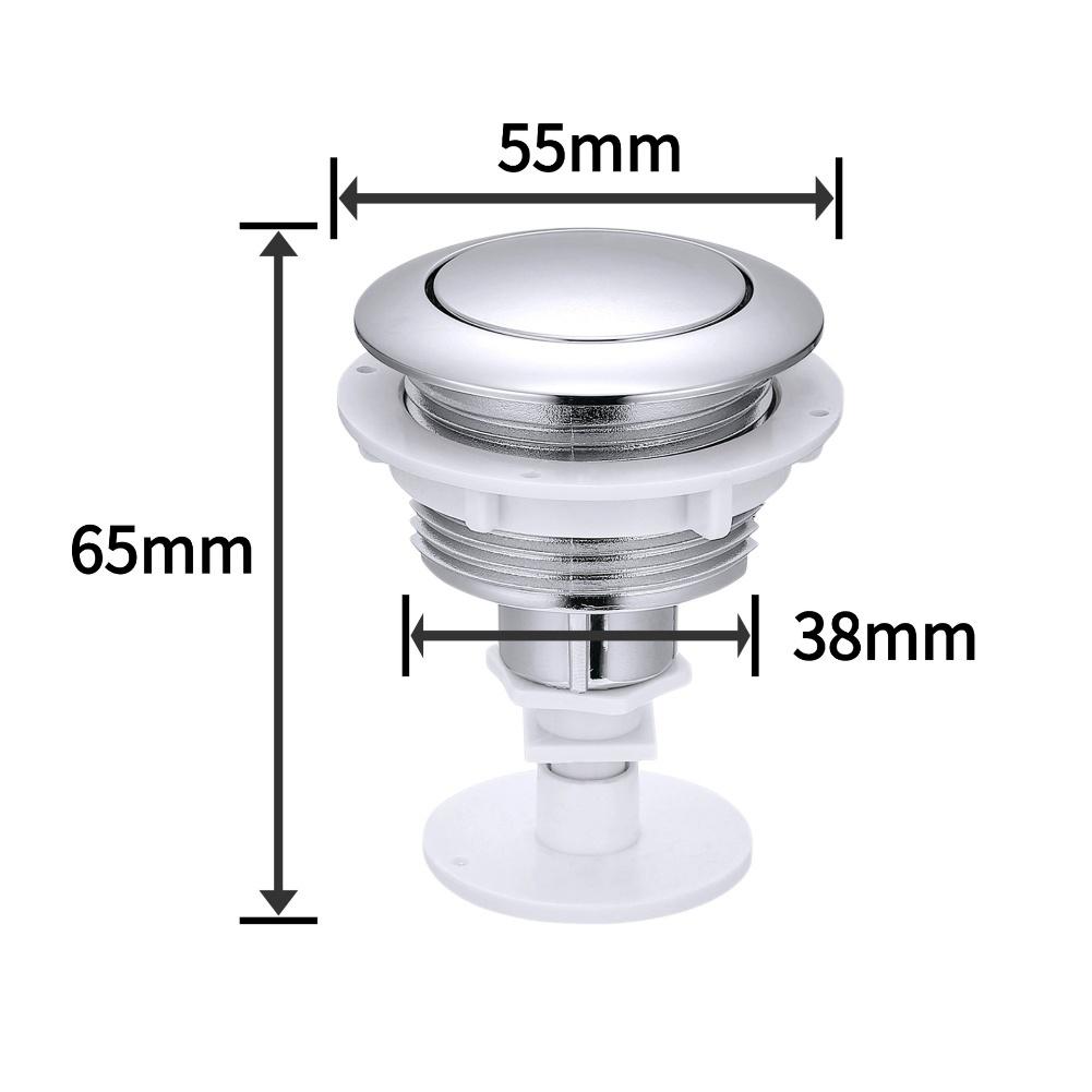 For Brazilian Toilet Tank Flush Button, Single Flush Button With Bracket Toilet Tank Cover For Long-lasting Construction Bathroo Silver