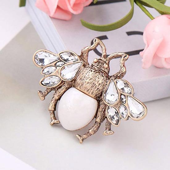 Women Brooch Sparkling Rhinestones Inlaid Insect Shape Suit Pin Sweaters Collars Hats Bags Coats Scarves Decorative Collar Badge