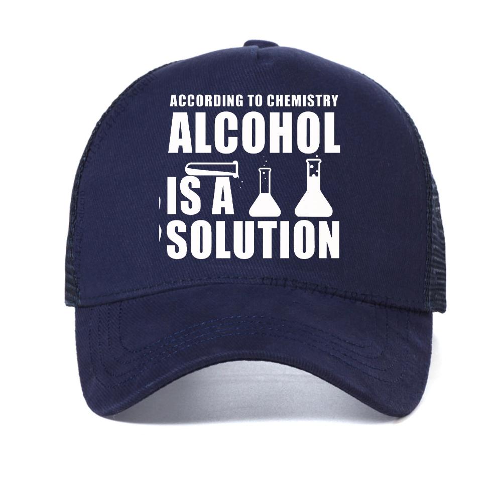 

Funny Chemistry Nerd Science Alcohol Solution male baseball cap Casual Fashion Summer Teacher Gifts caps summer snapback hat Adjustable темно-синього кольору