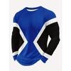 Retro And Fashionable 3D Printed Men's Autumn Thin Round-neck Top, Harajuku Street Fashion Men's Top, Casual And Fashionable