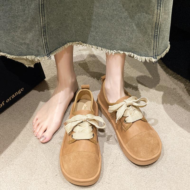 Vintage Lefu Shoes 2024 Autumn New Colored Reversed Fleece Comfortable Forest Series Women's Vulcanized Flat Shoes Zapatos Mujer