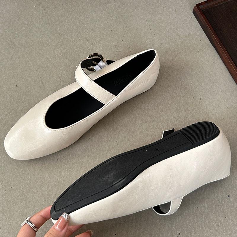 Fashion Shallow Women Flat With Shoes Female Soft Casual Fashion Metal Buckle Footwear Flats Mary Janes Lolita Shoes For Ladies