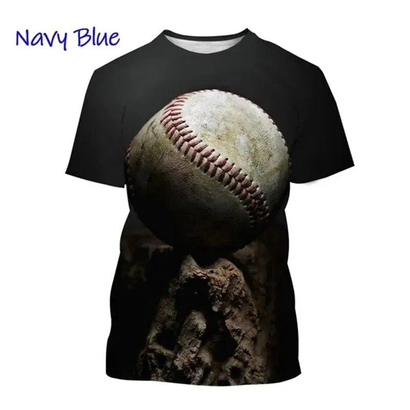 Hot Sale Baseball Pattern Printing Personality 3D T-shirt Sports Softball Unisex Harajuku Quick-drying Short-sleeved T Shirt Top