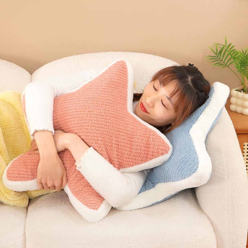 Star-Shaped Lumbar Support Pillow - Plush Cushion for Kids' Room or Sofa Décor