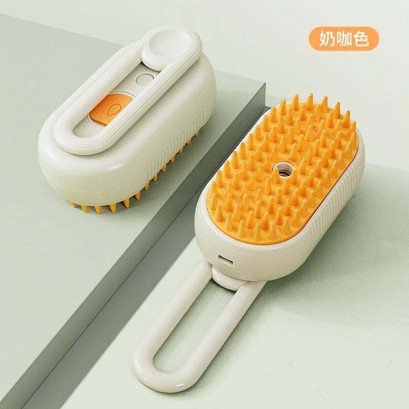 Electric Pet Spray Massage Brush 3-in-1 Steamer Comb for Dogs Cats Grooming Removing Tangled Loose Hair Anti-Static Cleaning