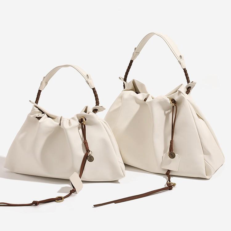 Celebrity-style drawstring tote bag, shoulder handbag, trash bag, women's crossbody large-capacity commuter hobo bag